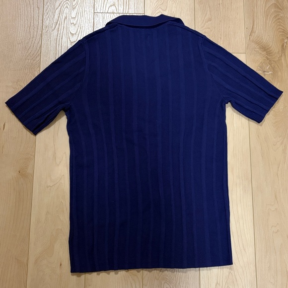 GAP Maternity Ribbed Button Front Polo Shirt, Twilight Navy, sz S - Picture 3 of 11